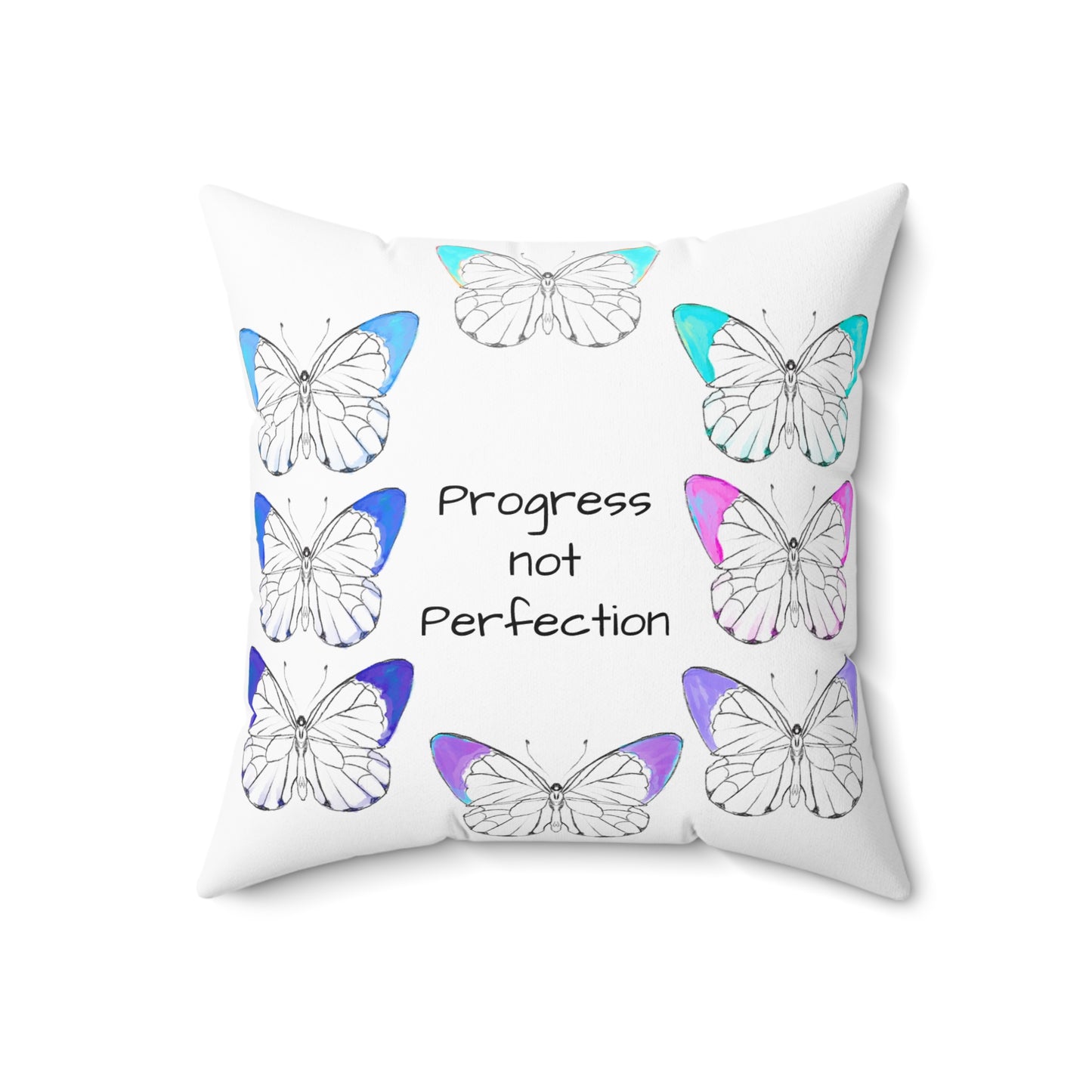Chroma Polyester Square Pillow " Hardships are chisels in God's hands...."