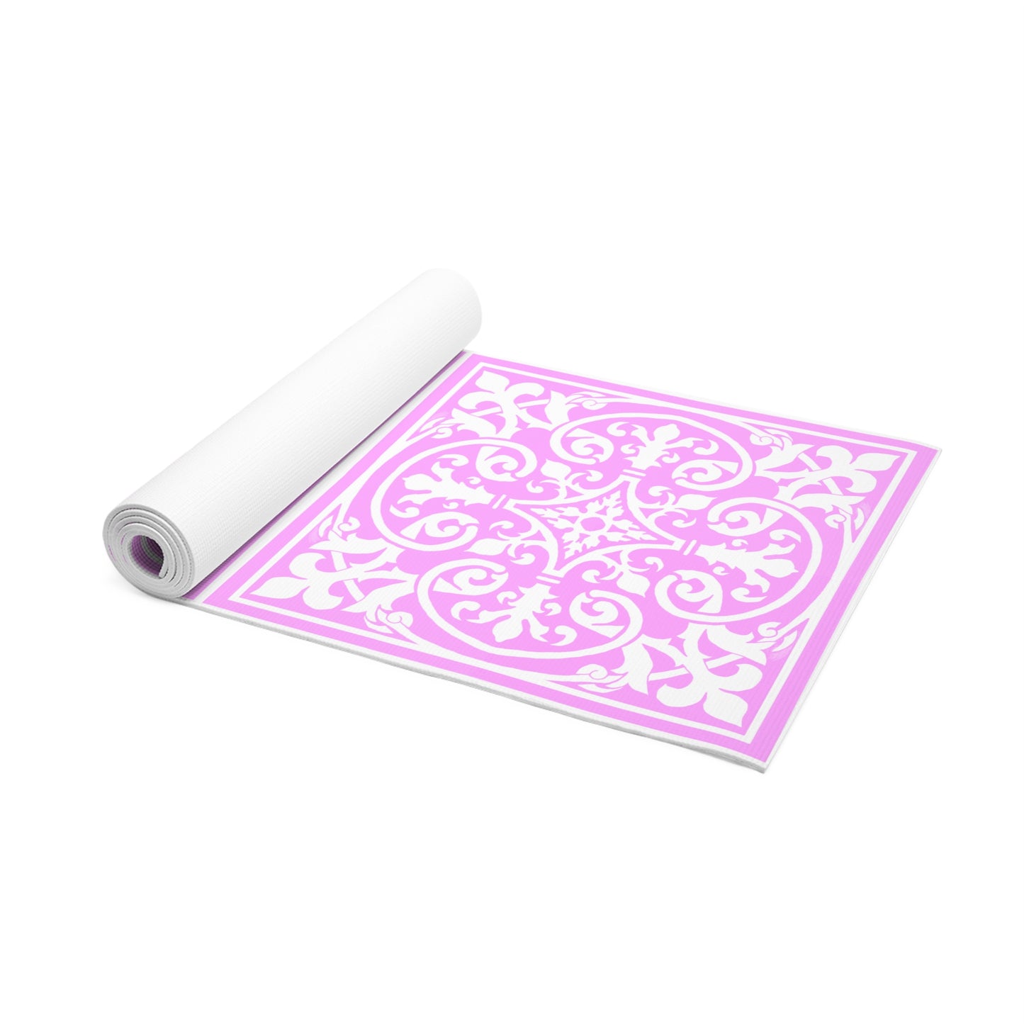 Scrollwork Exercise Mat Pink