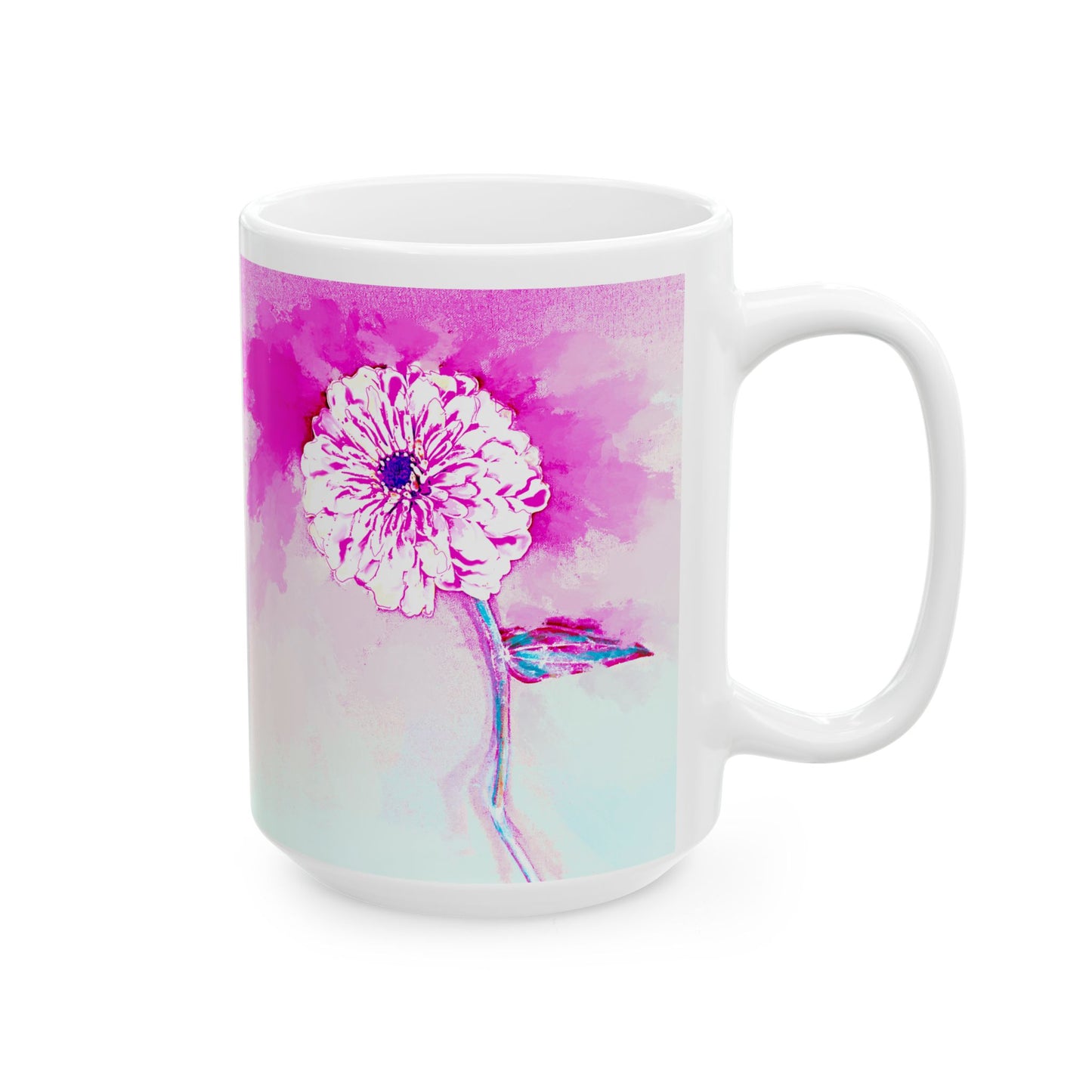 Zinnia Color Splash Mug Raspberry “Dare to Be Humble”