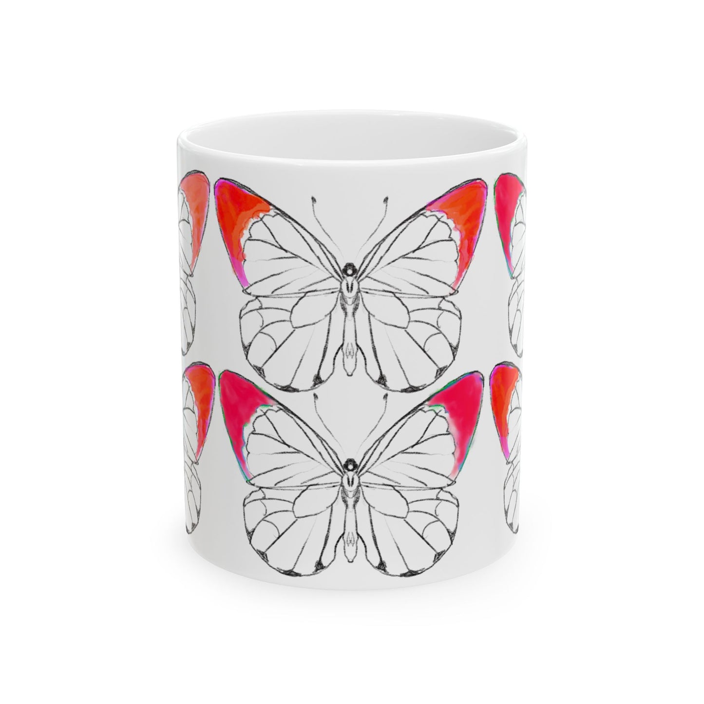 Chroma Ceramic Mug, (11oz, 15oz) Red