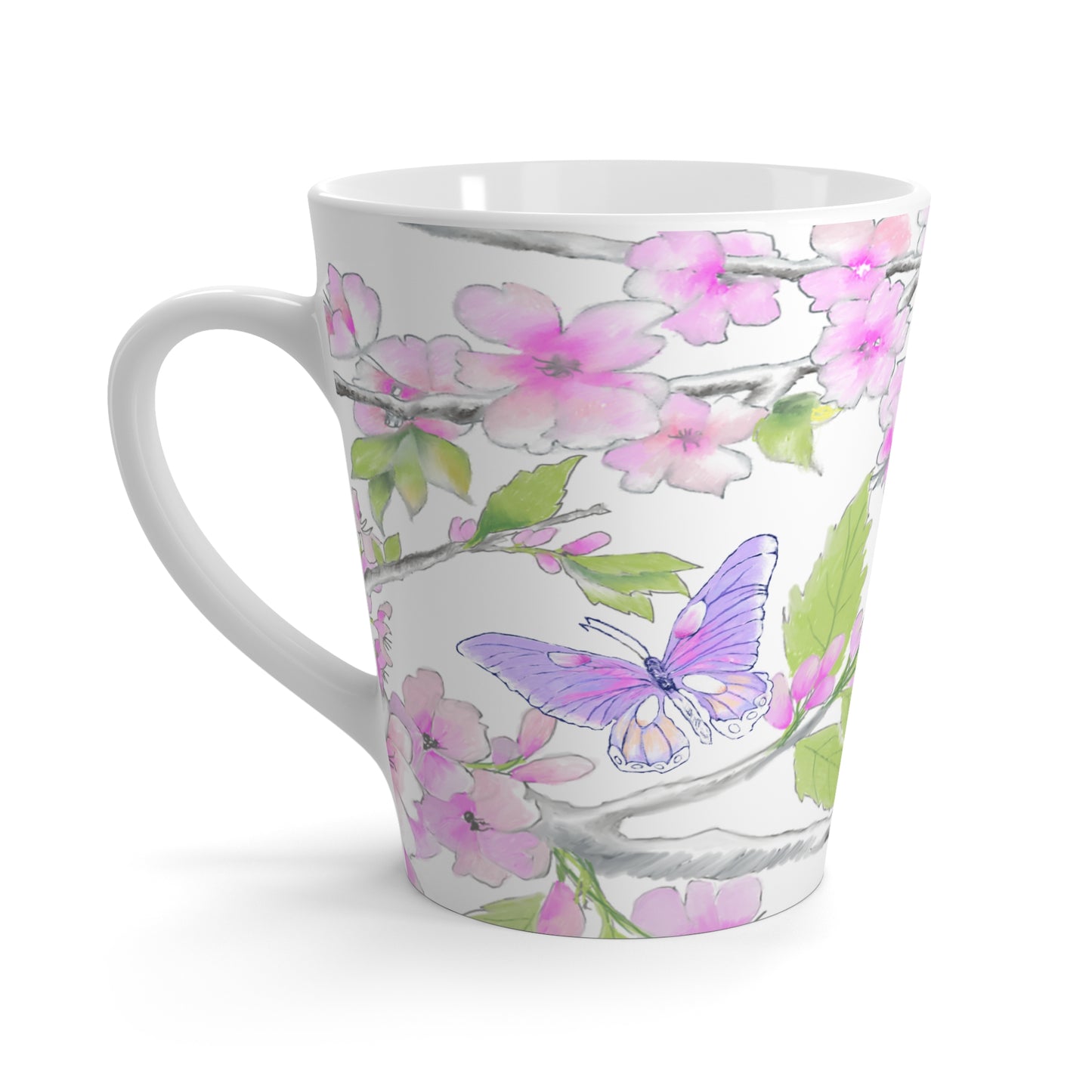 Butterfly Swing Latte Mug Lavender, Pink