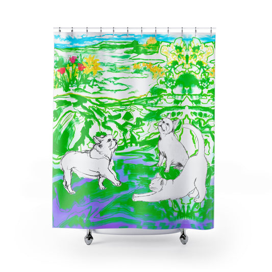 Colorful Cats and Dogs Shower Curtains
