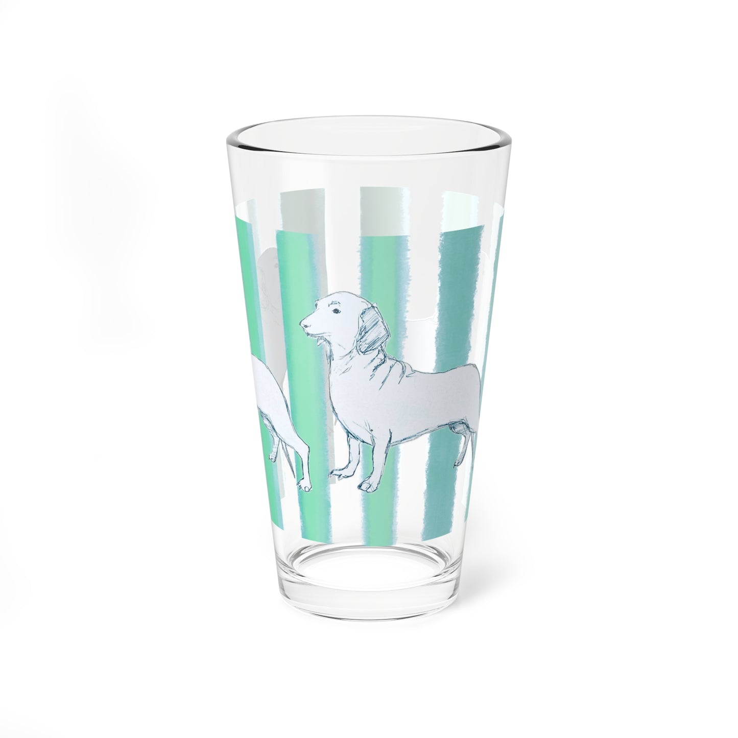 Dogi Fun Pint Glass, 16oz Dachshund