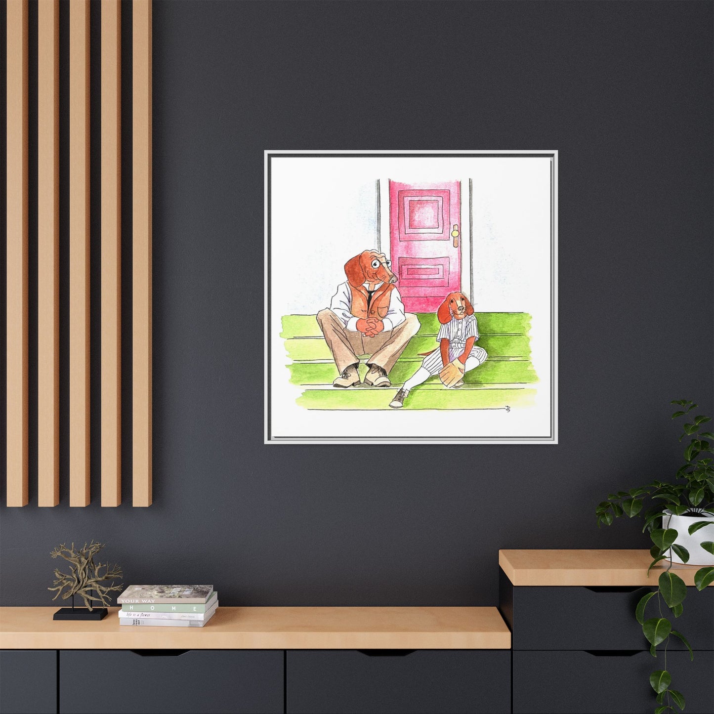 Dogi Fun Matte Canvas Framed
