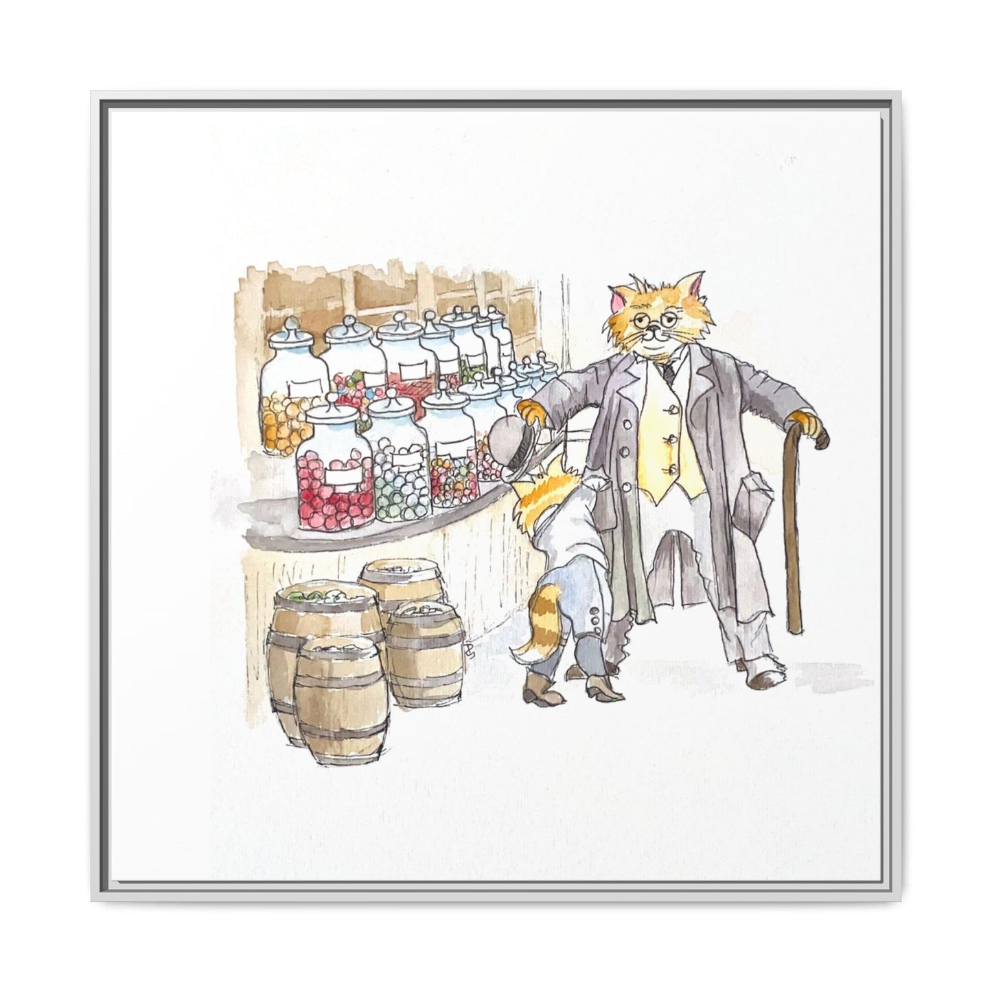Kitty Fun Matte Canvas Framed