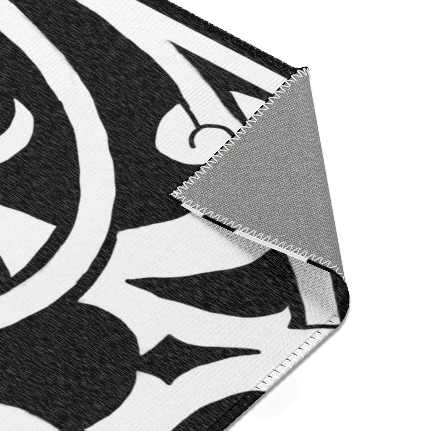 Scrollwork Indoor/Outdoor Rug Black "Sola Gratia..."