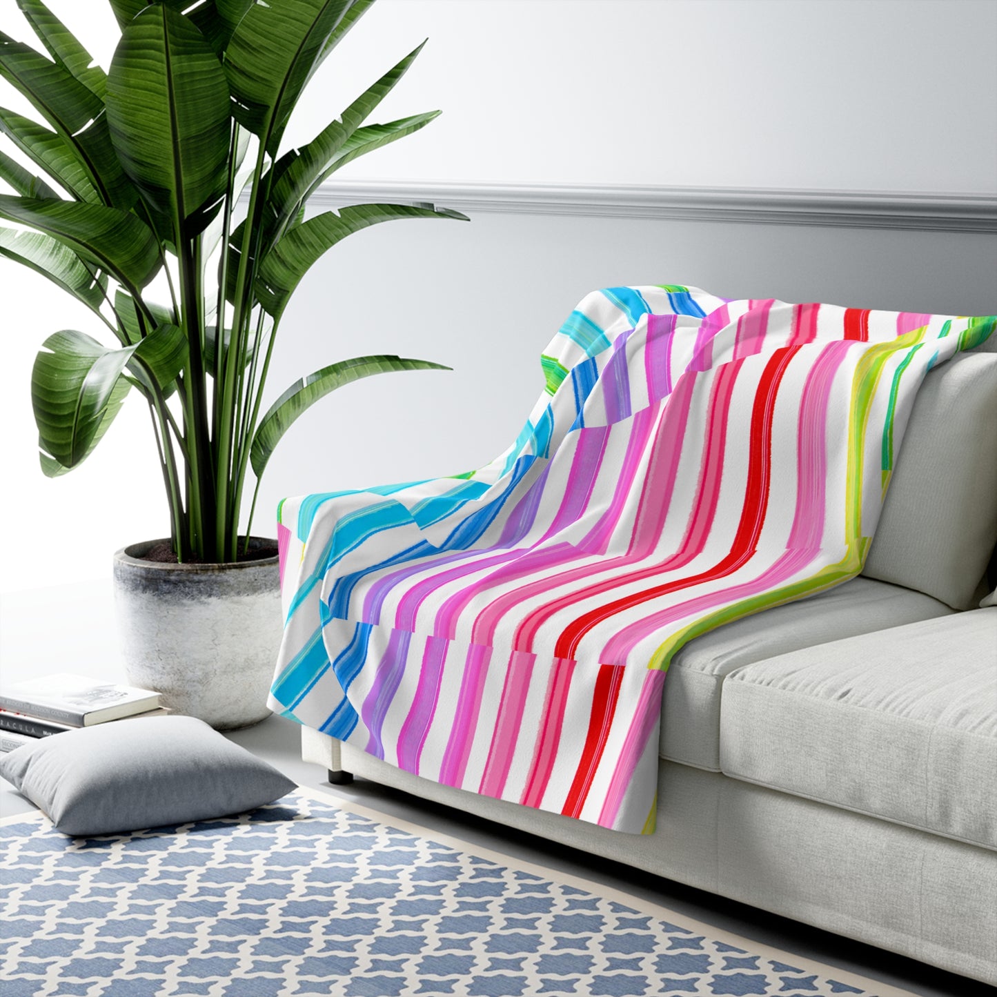 Sherpa Fleece Blanket Rainbow Twirl