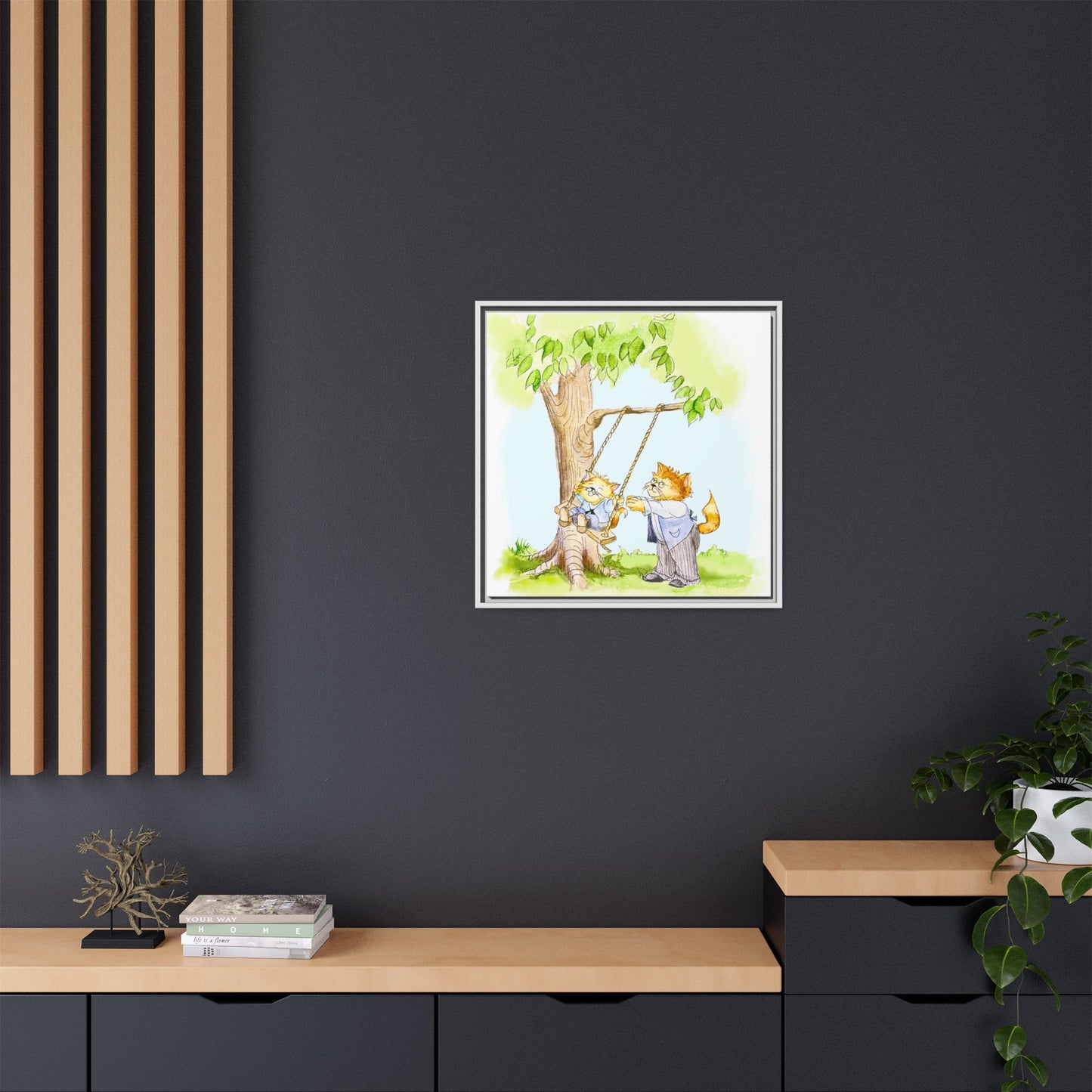 Kitty Fun Matte Canvas Framed