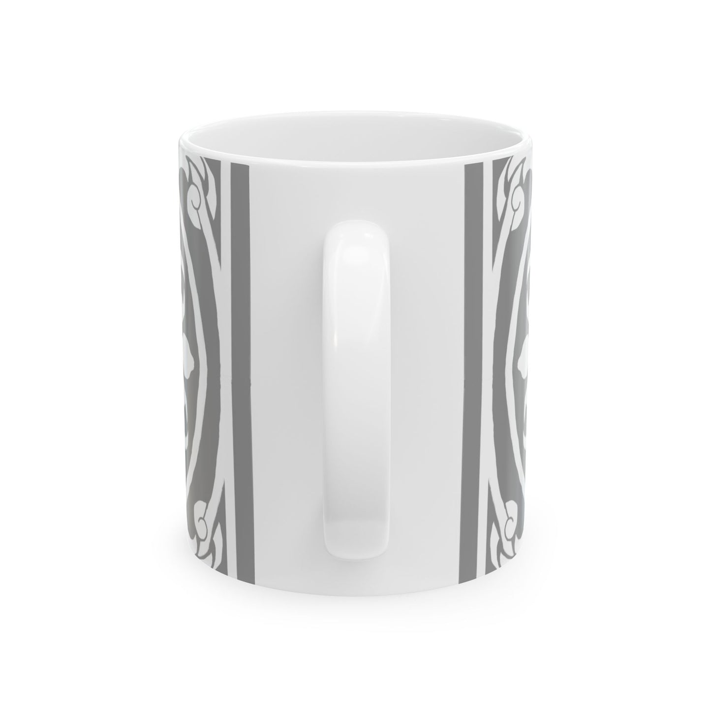 Scrollwork Ceramic Mug Gray