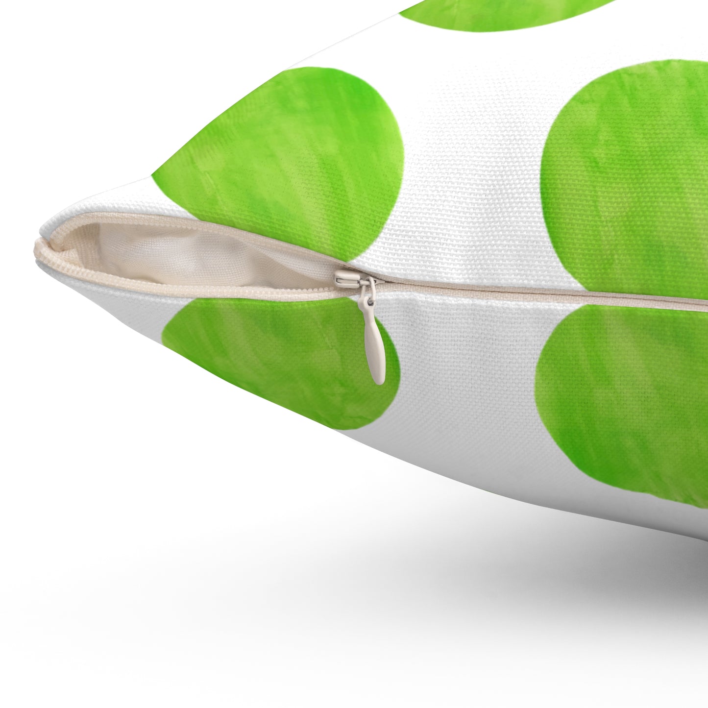 Polka Dot Palette Polyester Square Pillow Green