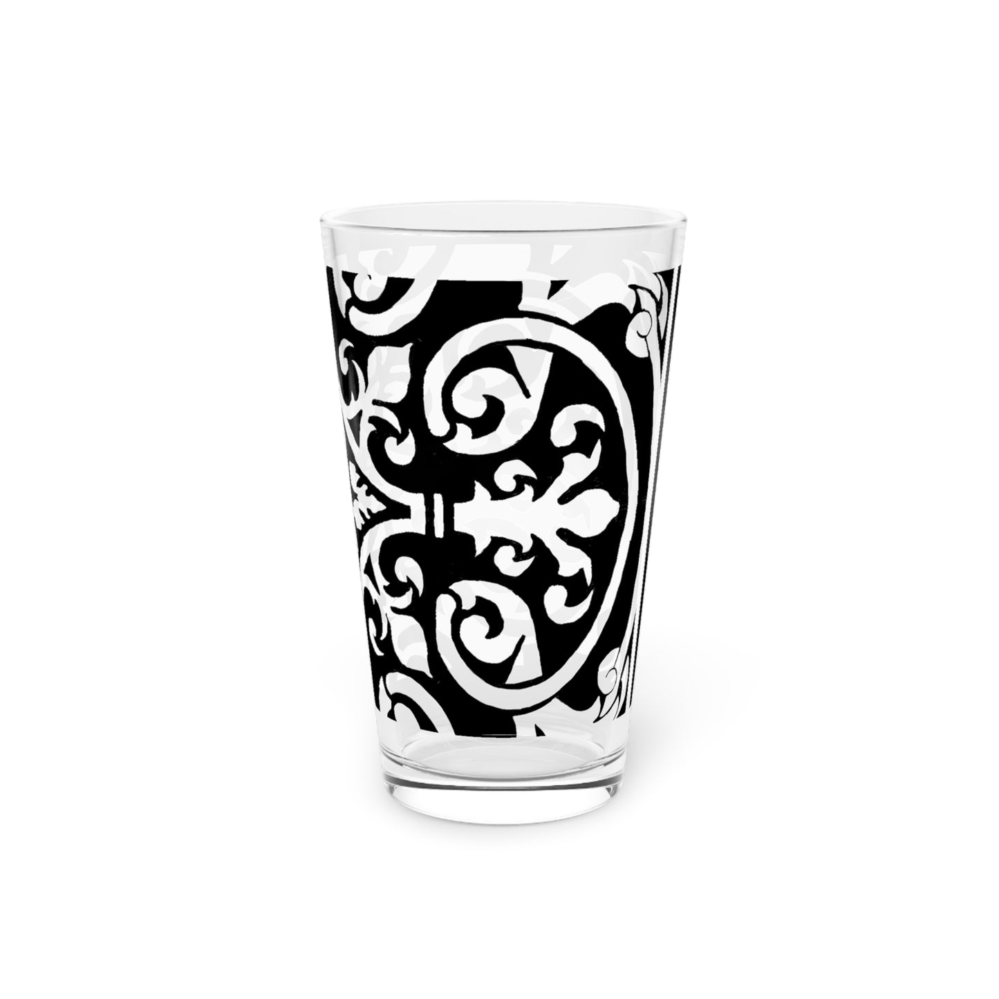 Scrollwork Pint Glass Black