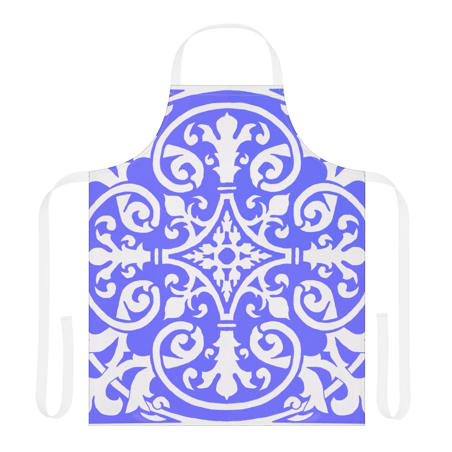 Scrollwork Apron Blue