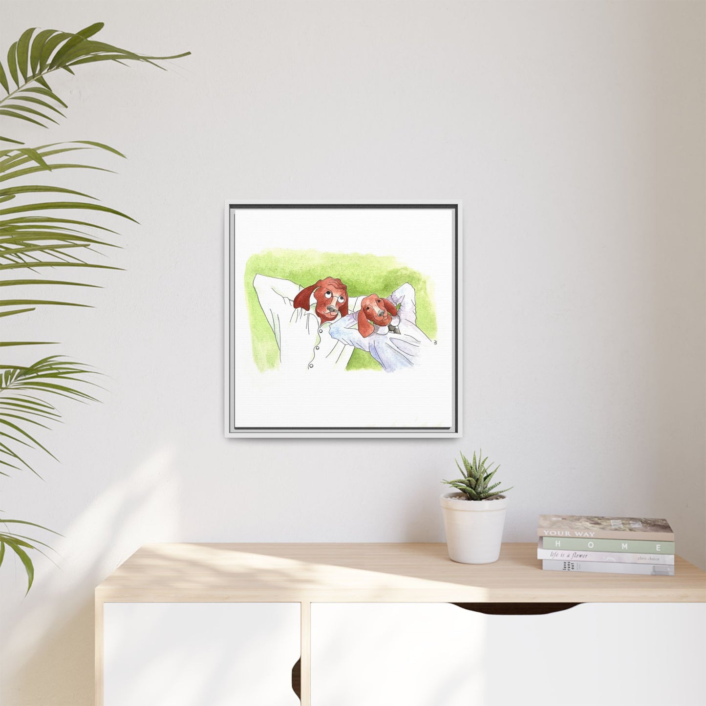 Dogi Fun Matte Canvas Framed