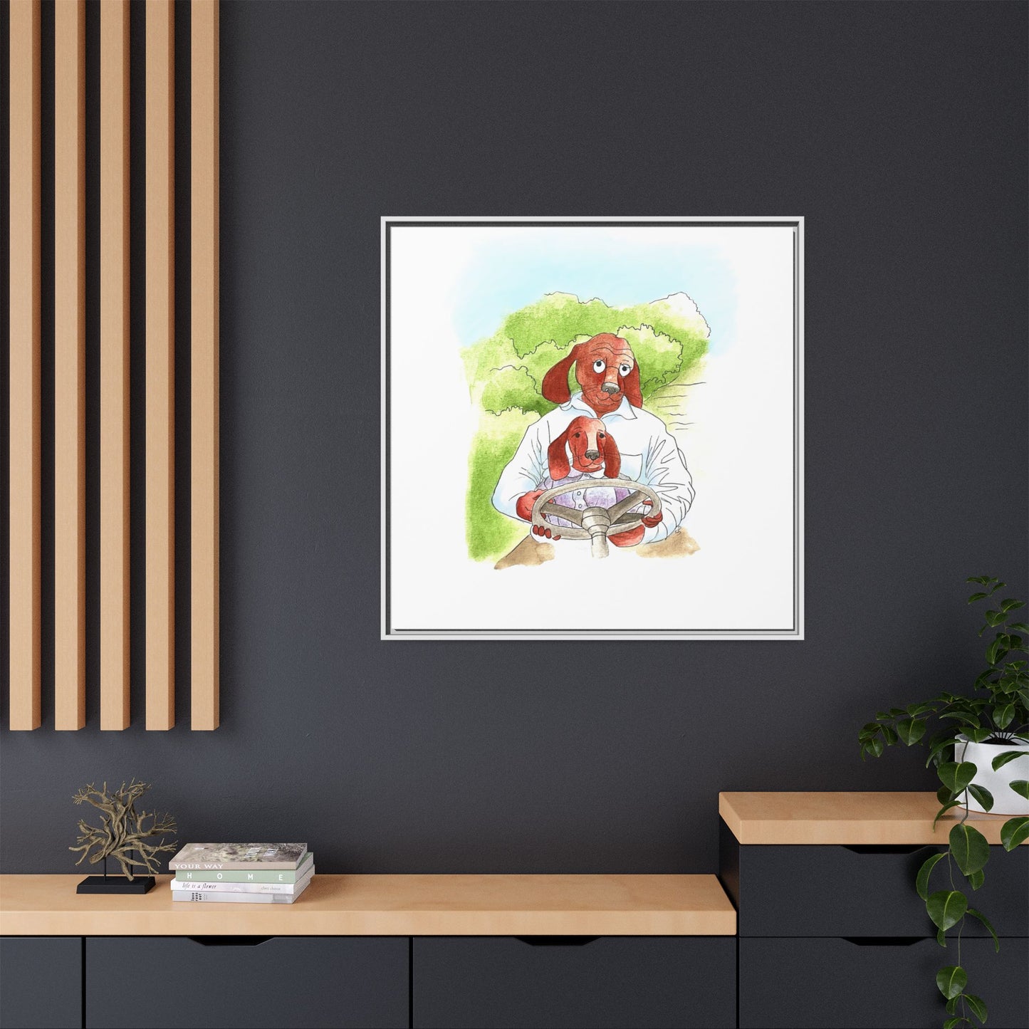 Dogi Fun Matte Canvas Framed