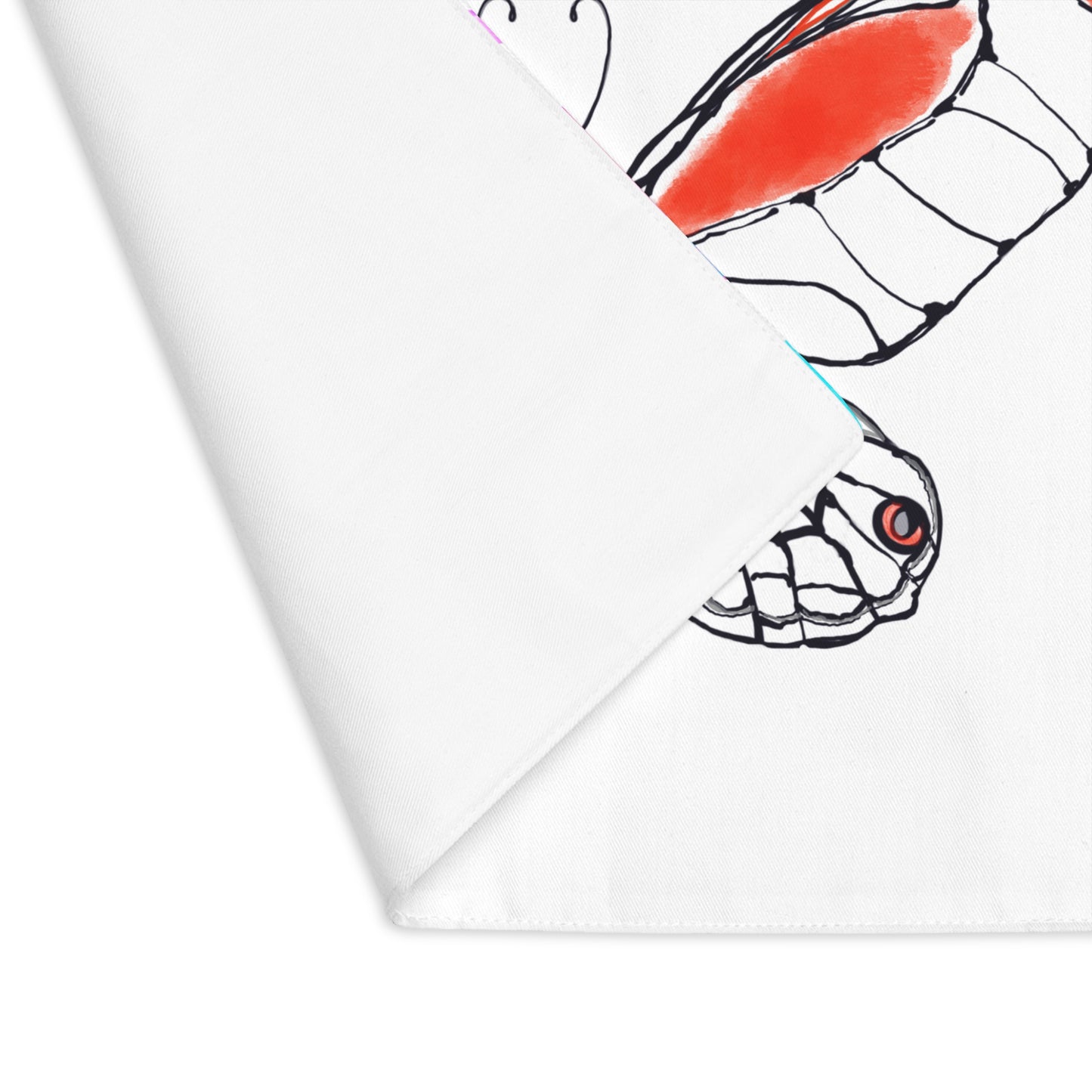 Butterfly Flutterstripe Placemat in Red with Multi-color Stripe Border (1 pc) cotton