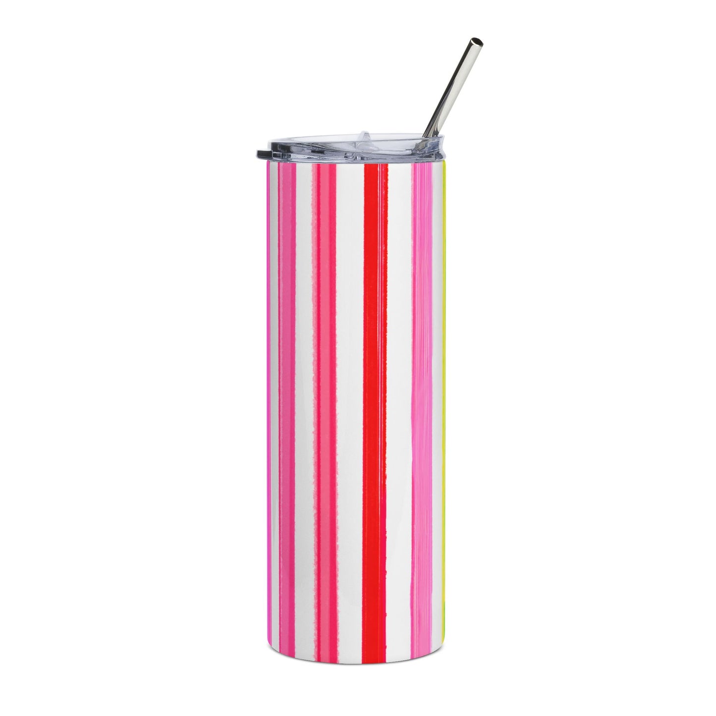 Stainless Steel Tumblers, 20oz Watercolor Rainbow Stripes