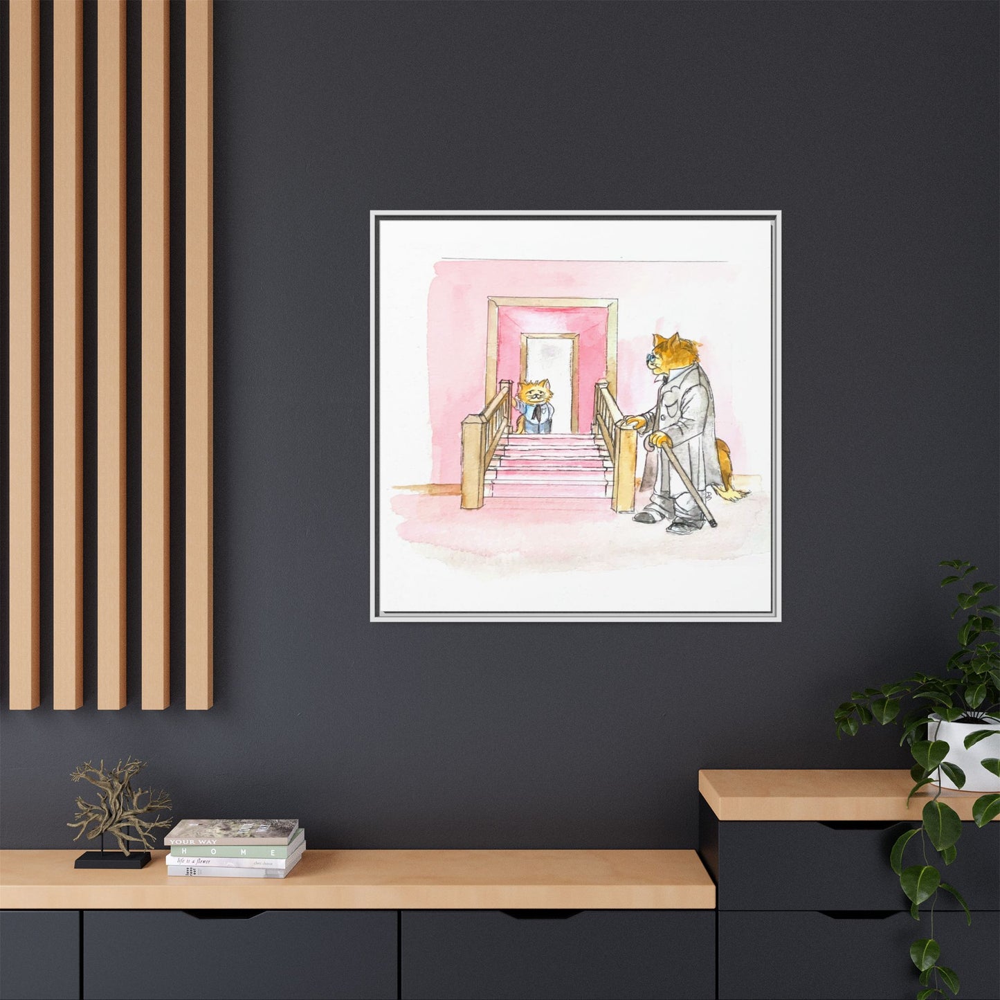 Kitty Fun Matte Canvas Framed