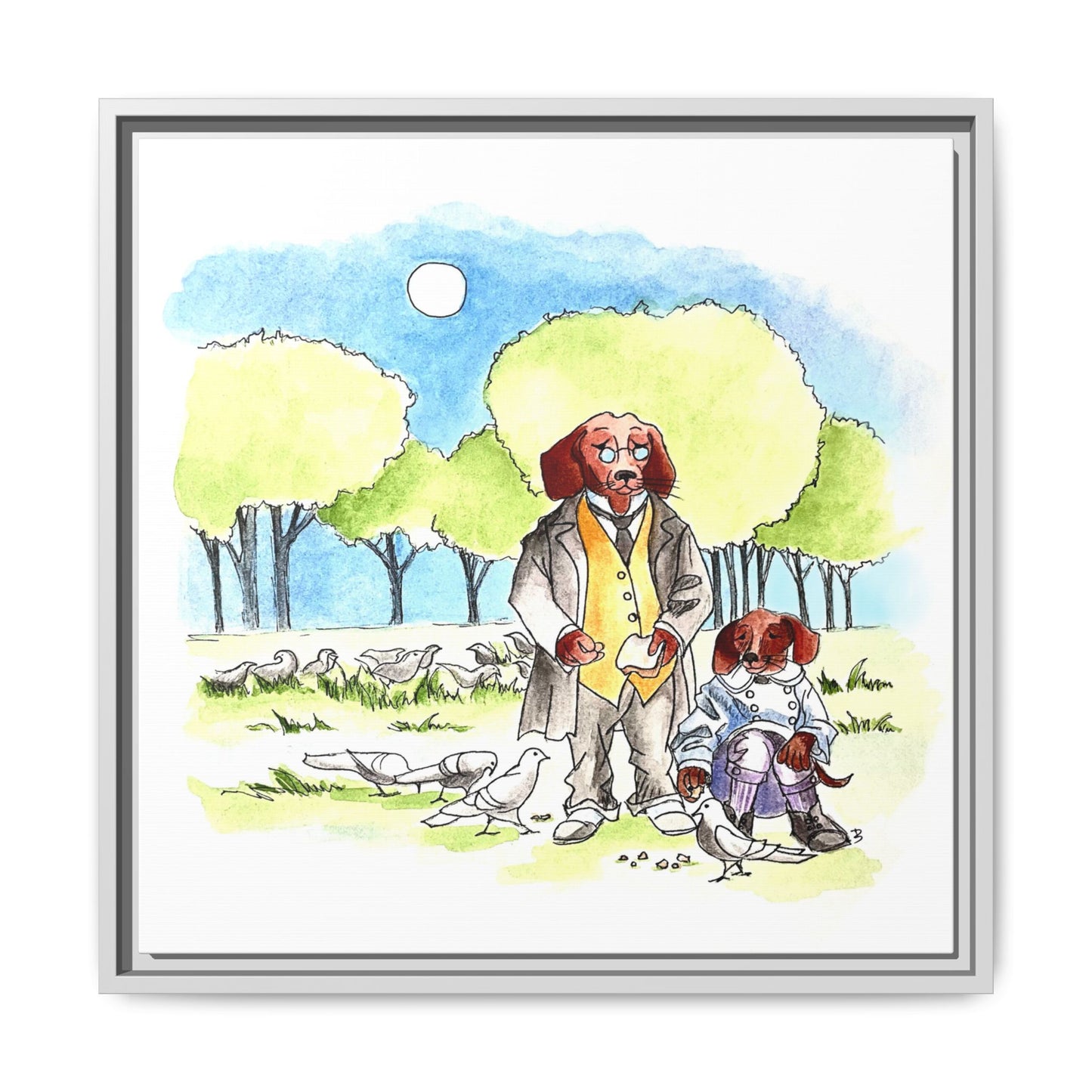 Dogi Fun Matte Canvas Framed