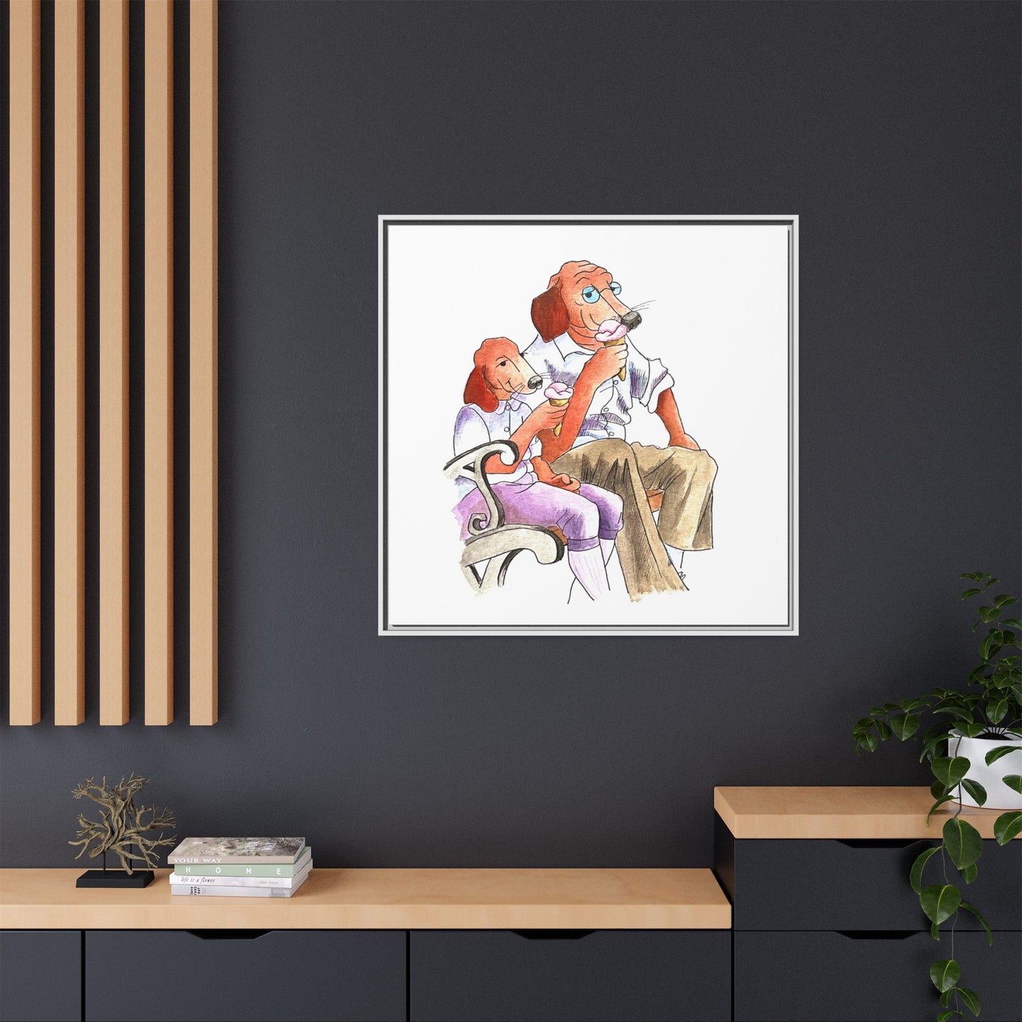 Dogi Fun Matte Canvas Framed