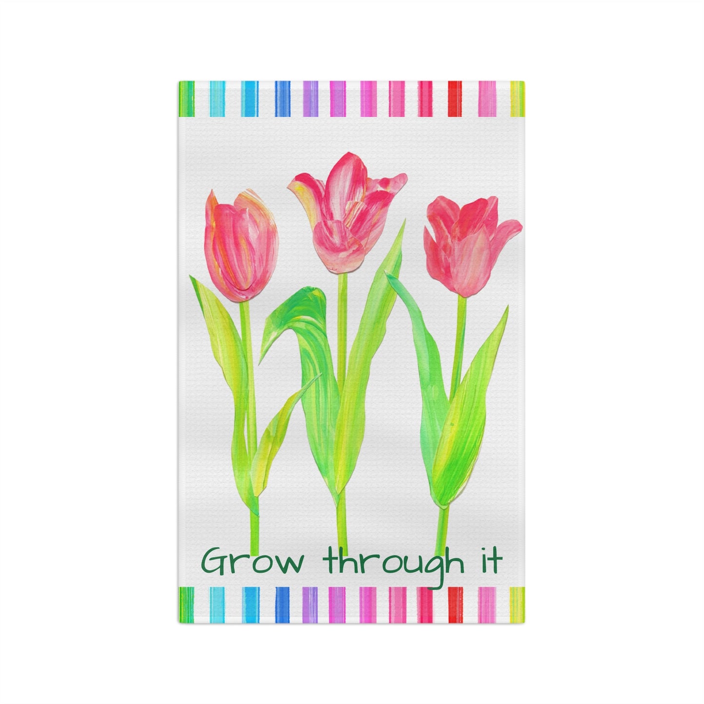 Vibrant Tulip Microfiber Tea Towel Grow through it