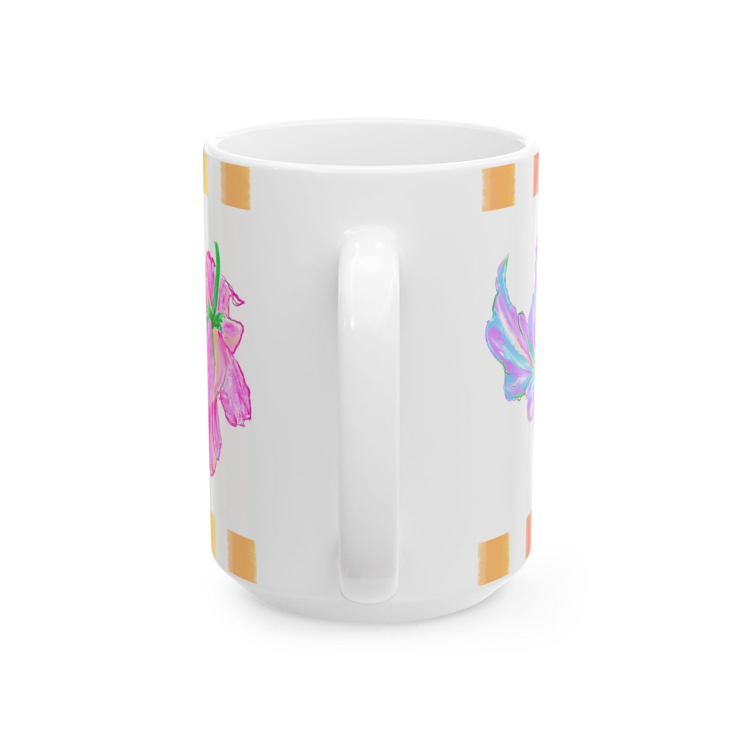 Tulip Love Ceramic Mug, (11oz, 15oz) Lilac, Aqua