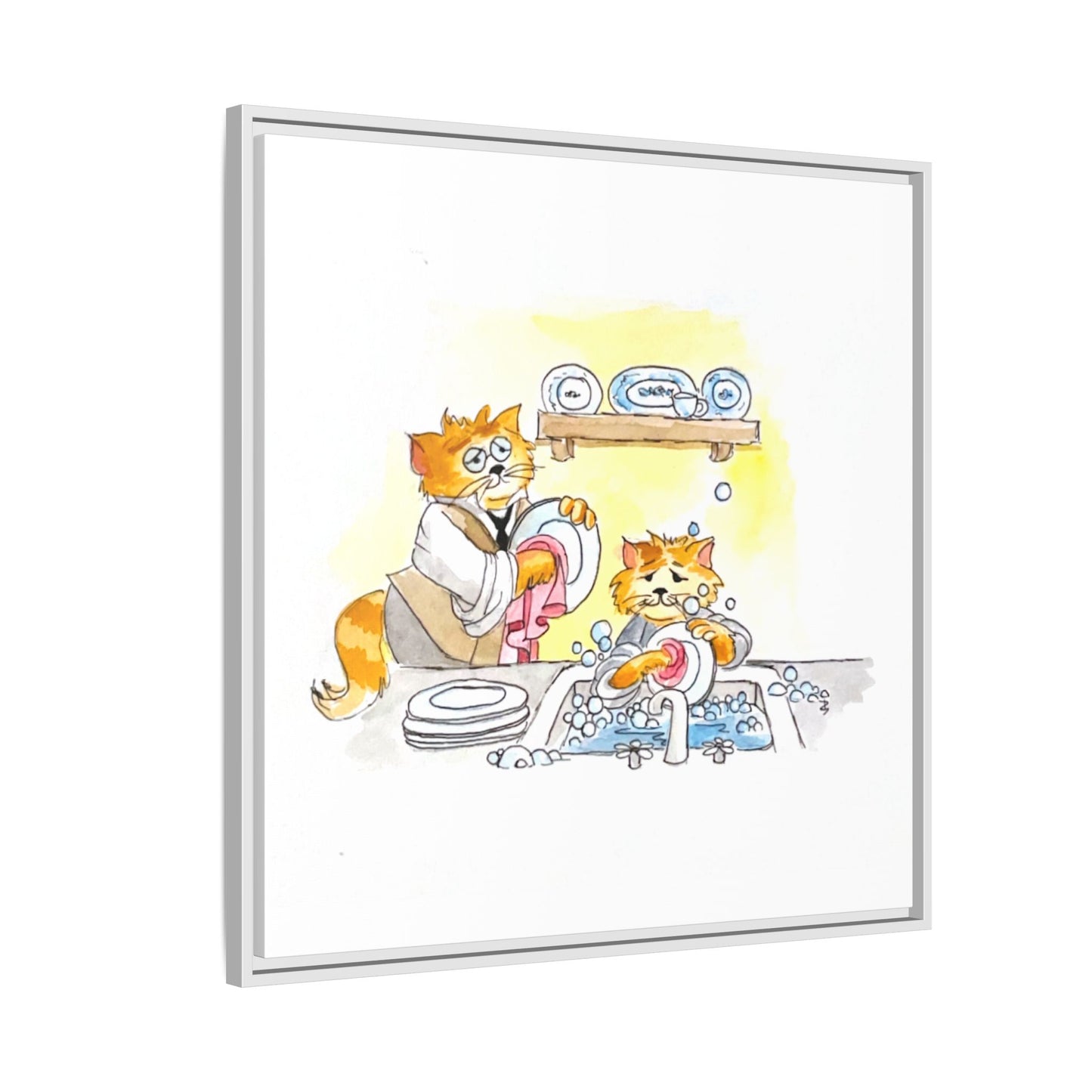 Kitty Fun Matte Canvas Framed