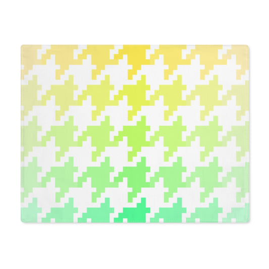 Houndstooth Fun in Yellow and Green | Cotton Placemat