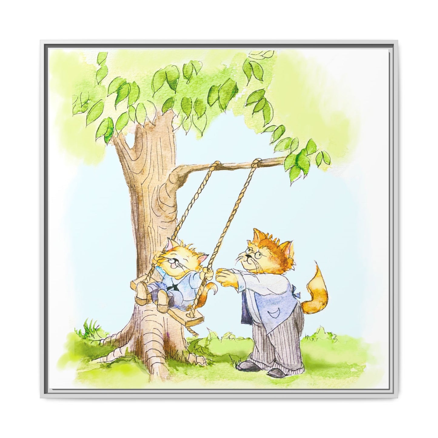 Kitty Fun Matte Canvas Framed