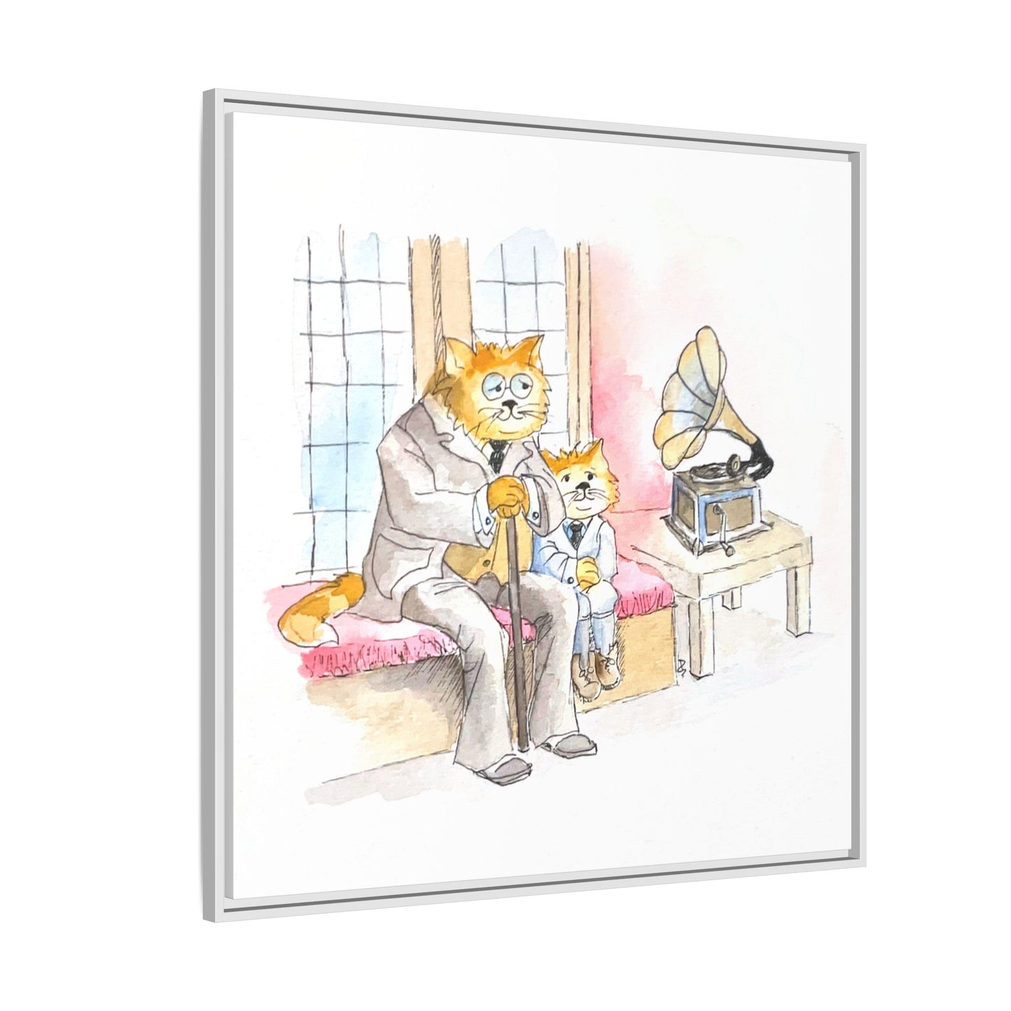 Kitty Fun Matte Canvas Framed