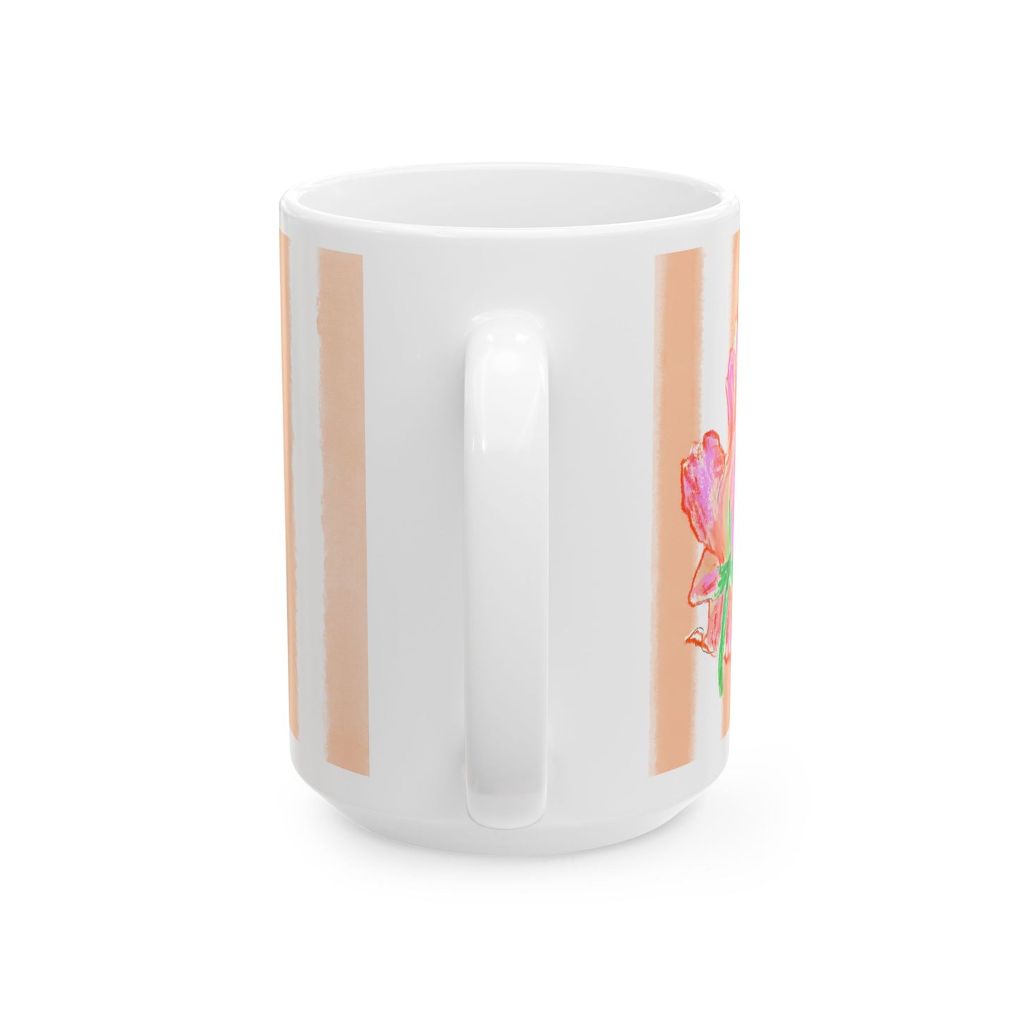 Dancing Tulips Mug Peach Pink