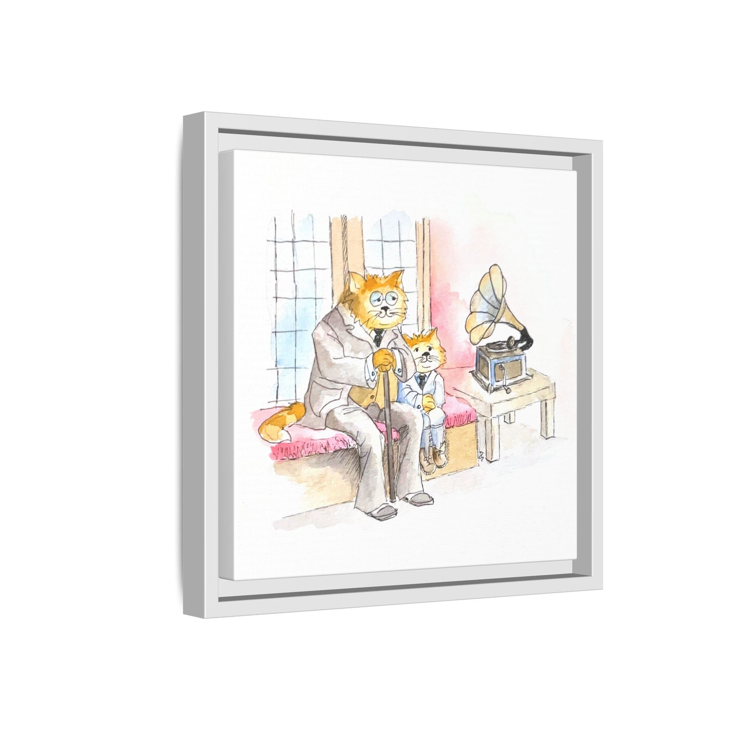 Kitty Fun Matte Canvas Framed