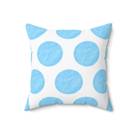 Polka Dot Palette Polyester Square Pillow light blue