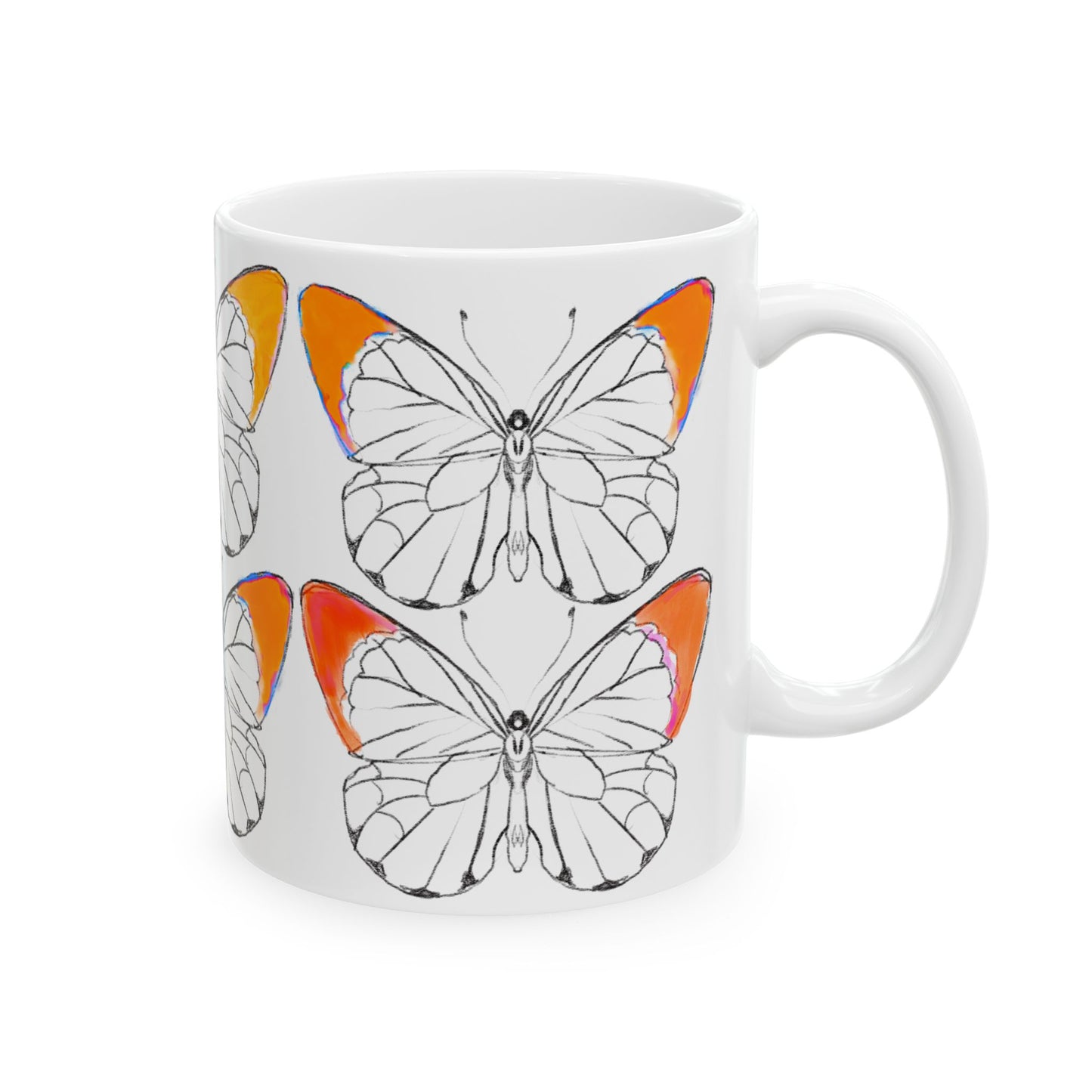 Chroma Ceramic Mug, (11oz, 15oz) Orange