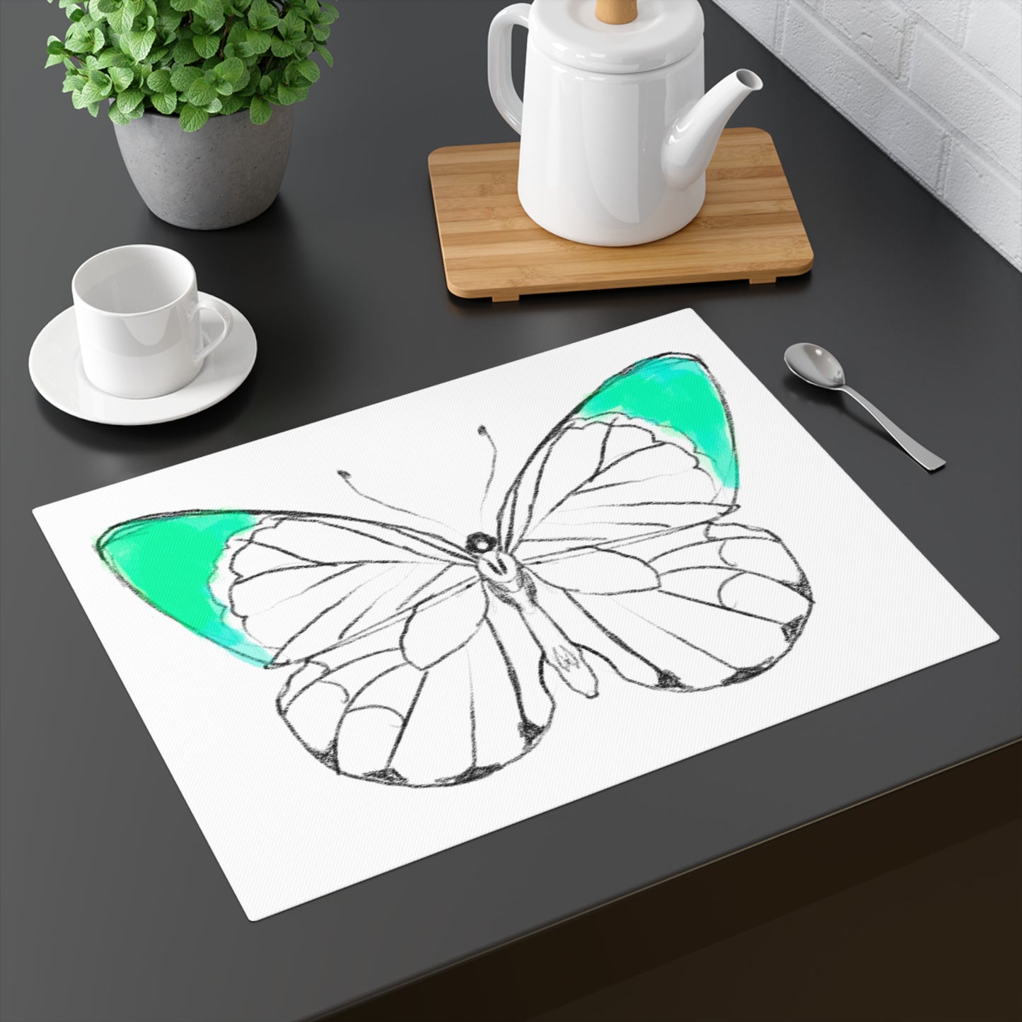 Chroma Green/Blue Placemat, 1pc