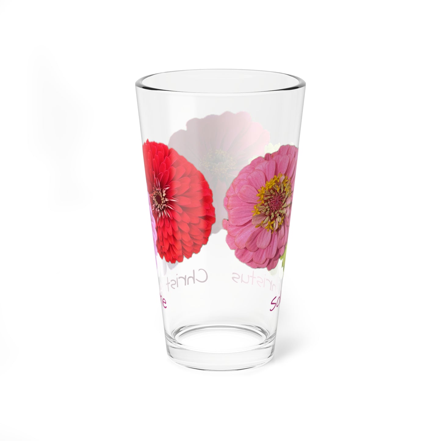 Zinnia Pint Glass Solus Christus - Christ Alone