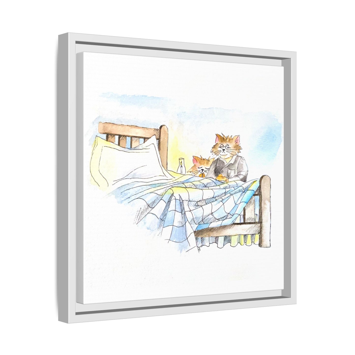 Kitty Fun Matte Canvas Framed