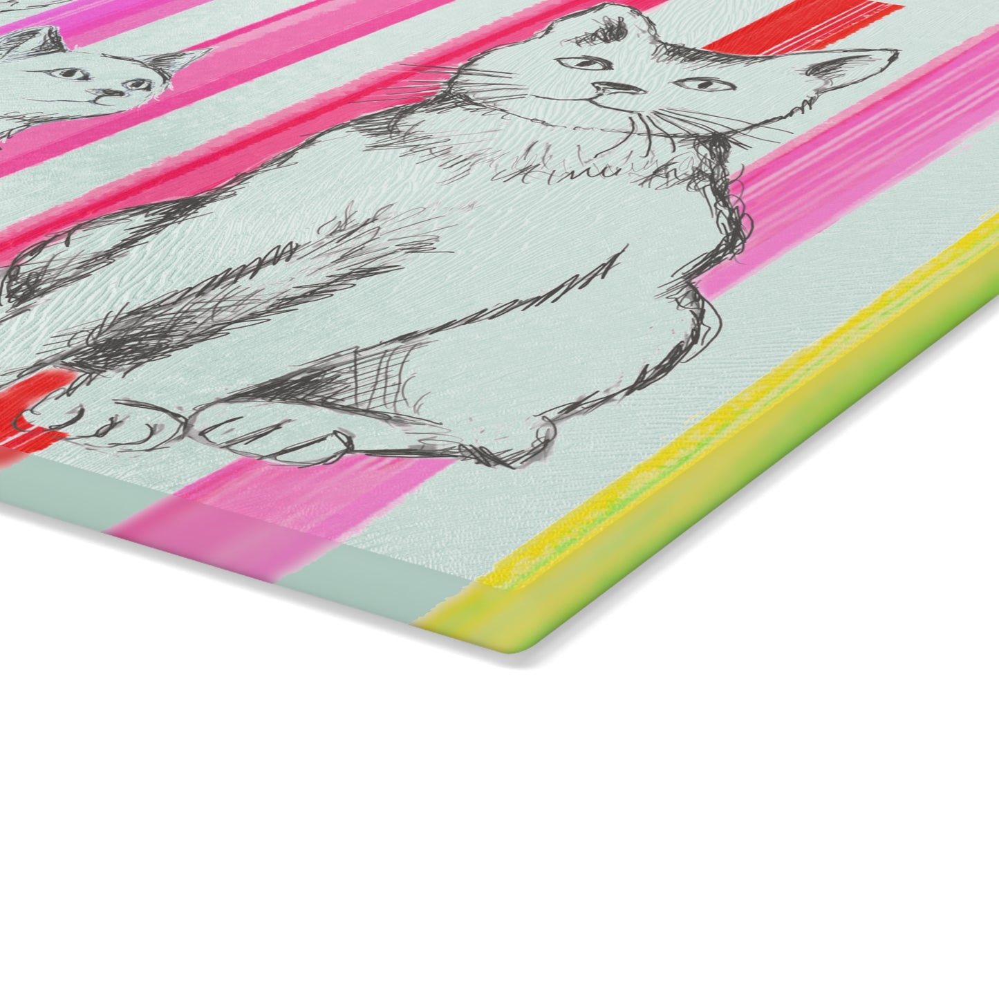 Kitty Fun Glass Cutting Board