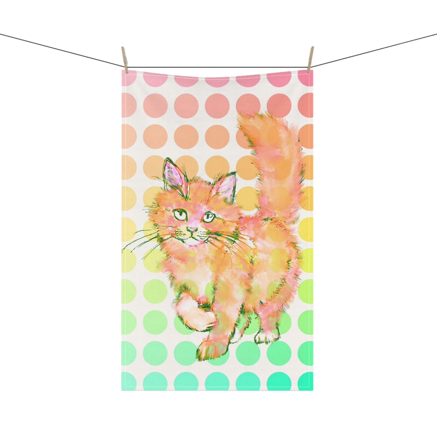 Colorful Cat Tea Towel