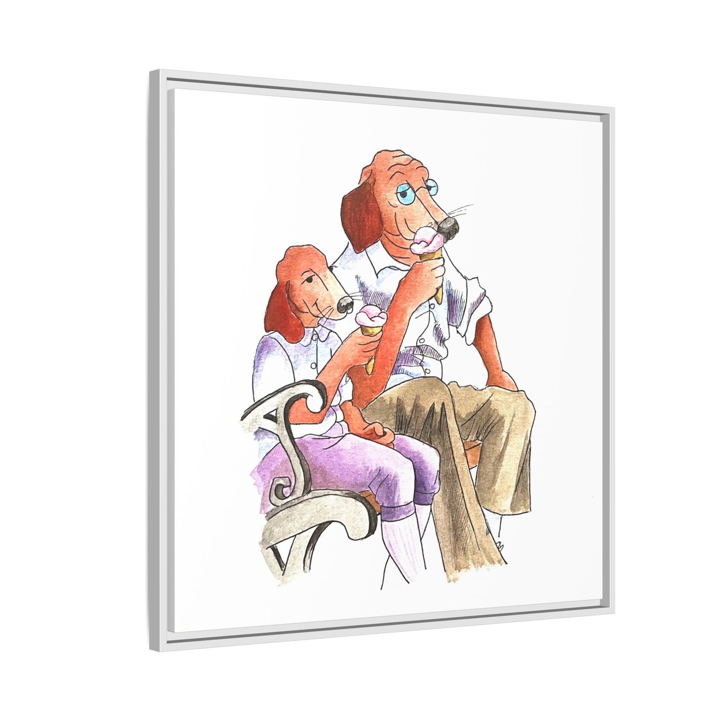 Dogi Fun Matte Canvas Framed