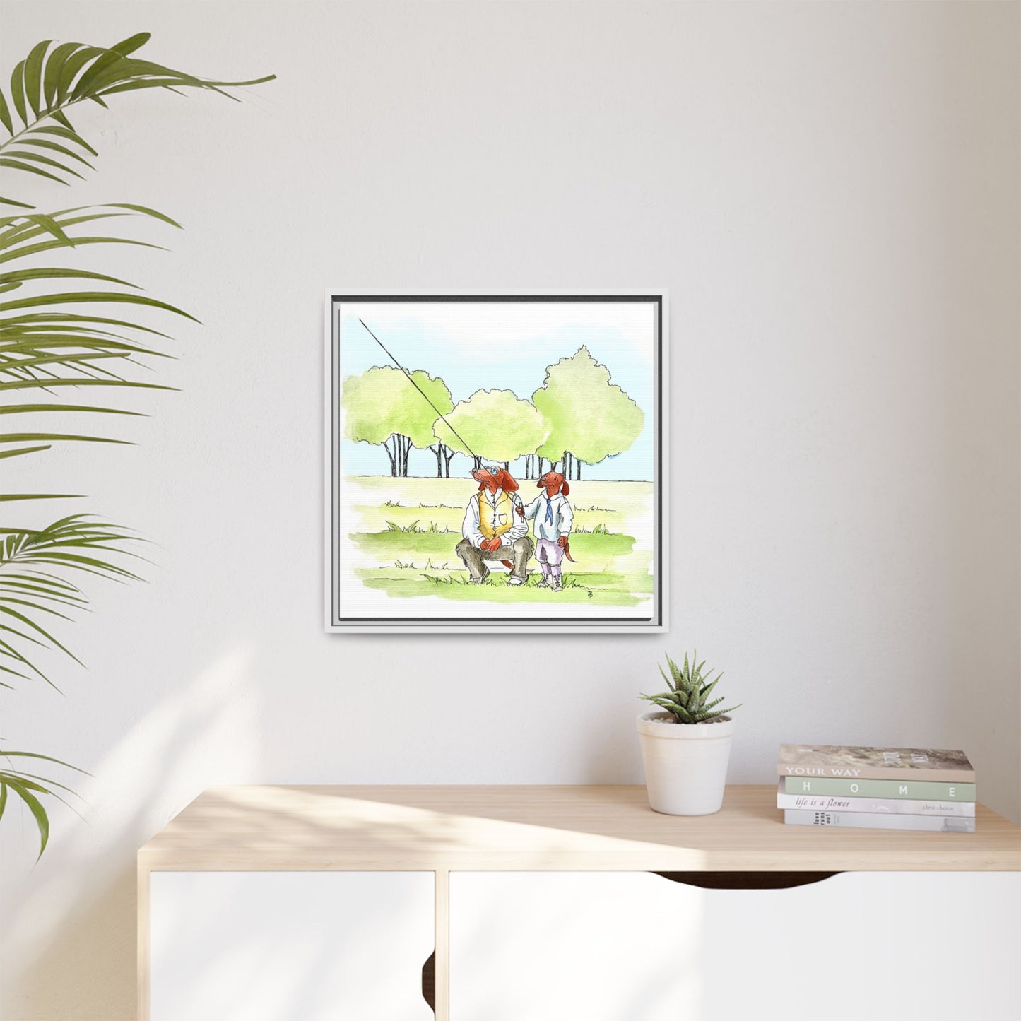 Dogi Fun Matte Canvas Framed