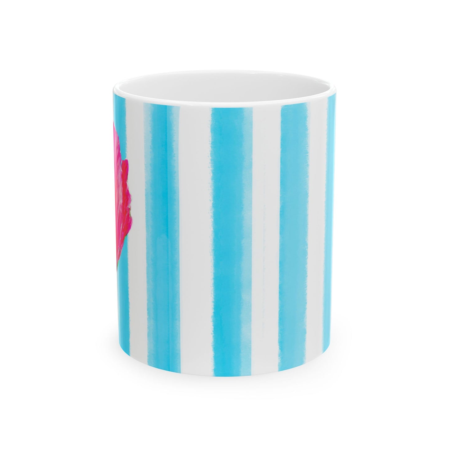 Dancing Tulips Mug Aqua Raspberry