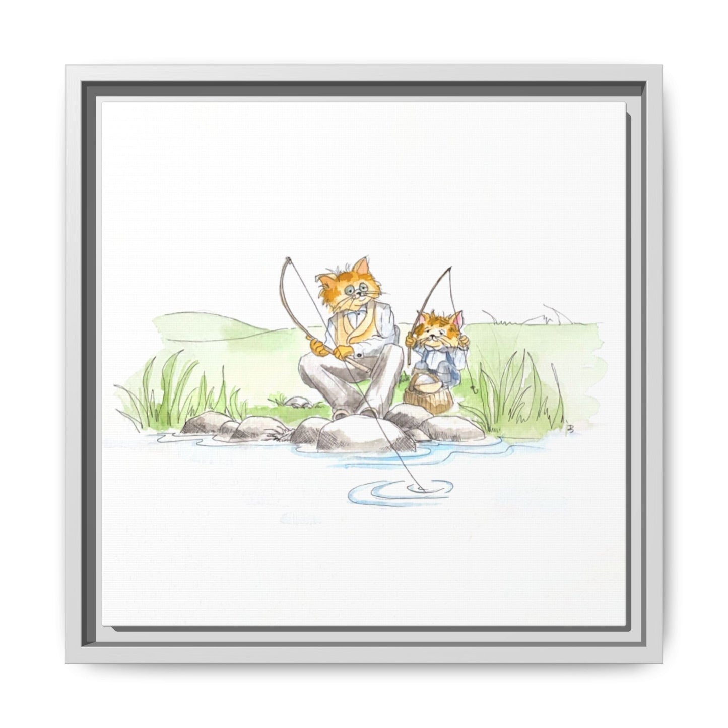 Kitty Fun Matte Canvas Framed