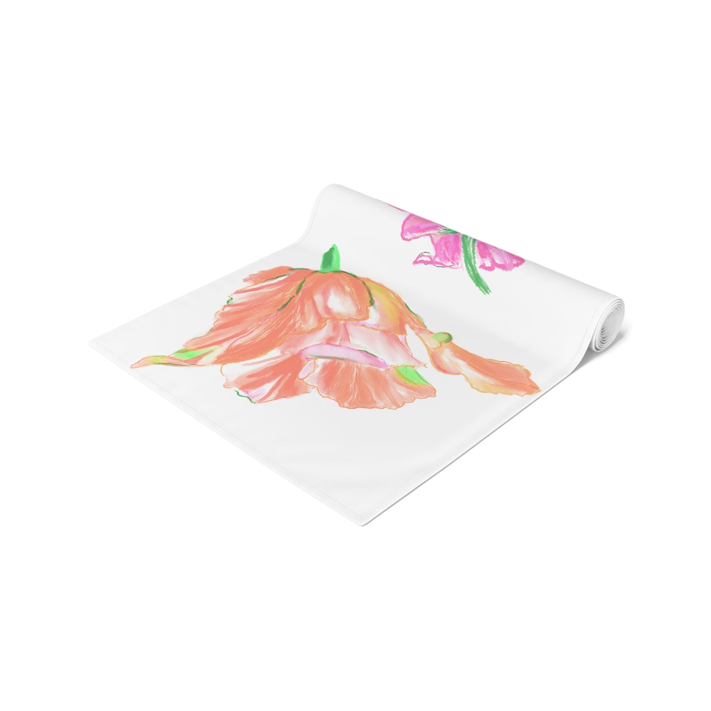 Tulip Love Table Runner 16" x 90" Cotton Creamy White OR Polyester Bright White