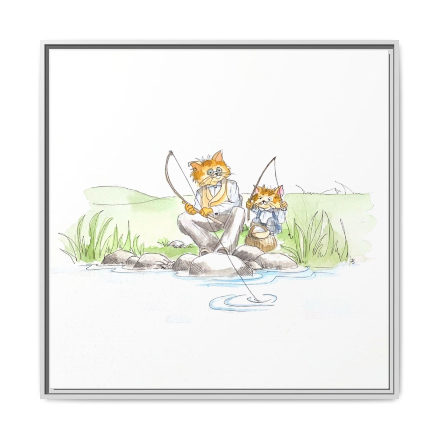 Kitty Fun Matte Canvas Framed