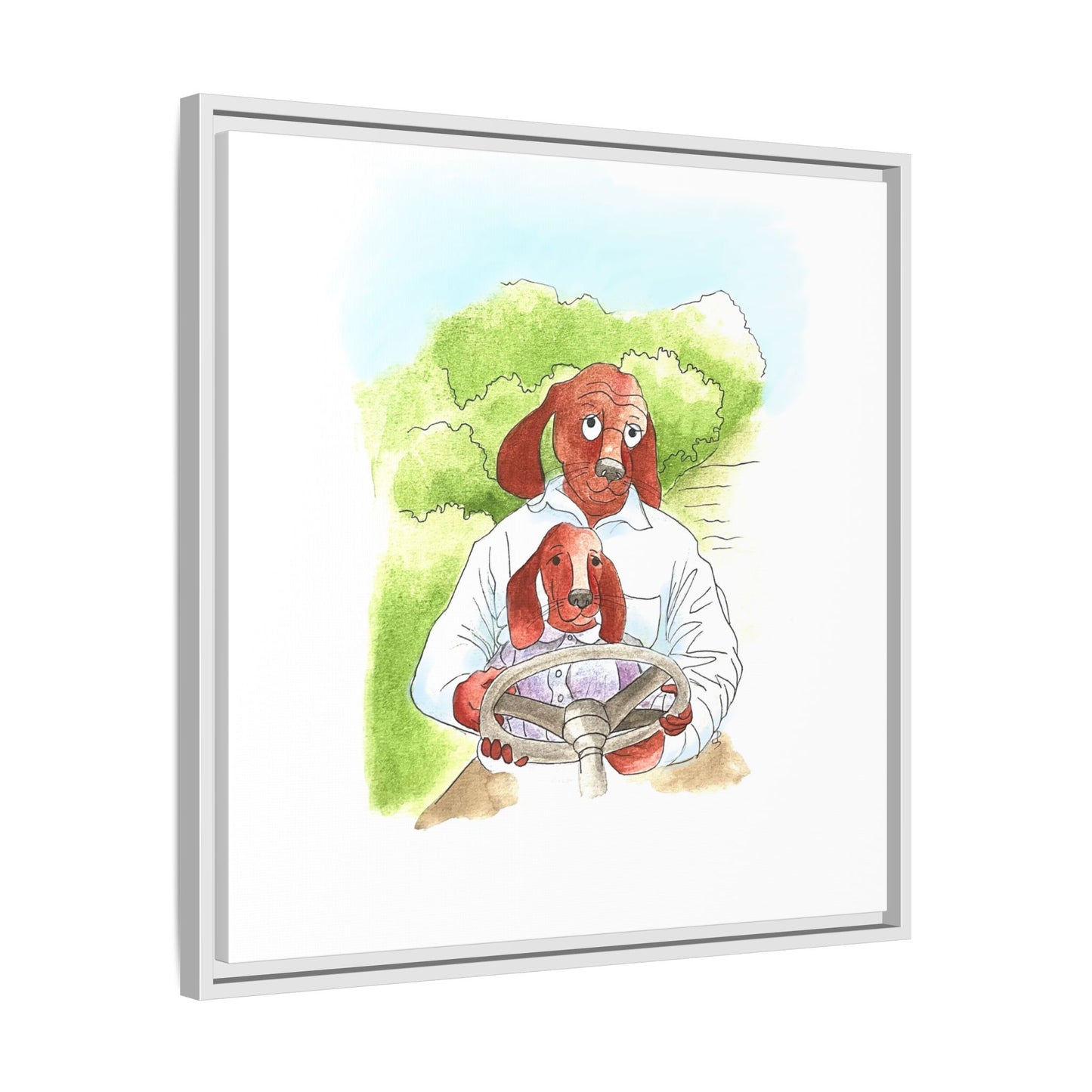Dogi Fun Matte Canvas Framed