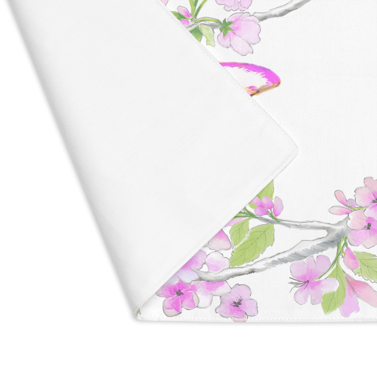 Butterfly Blossom Glide Cotton Twill Placemat, Creamier White 1pc. Pink, # 3