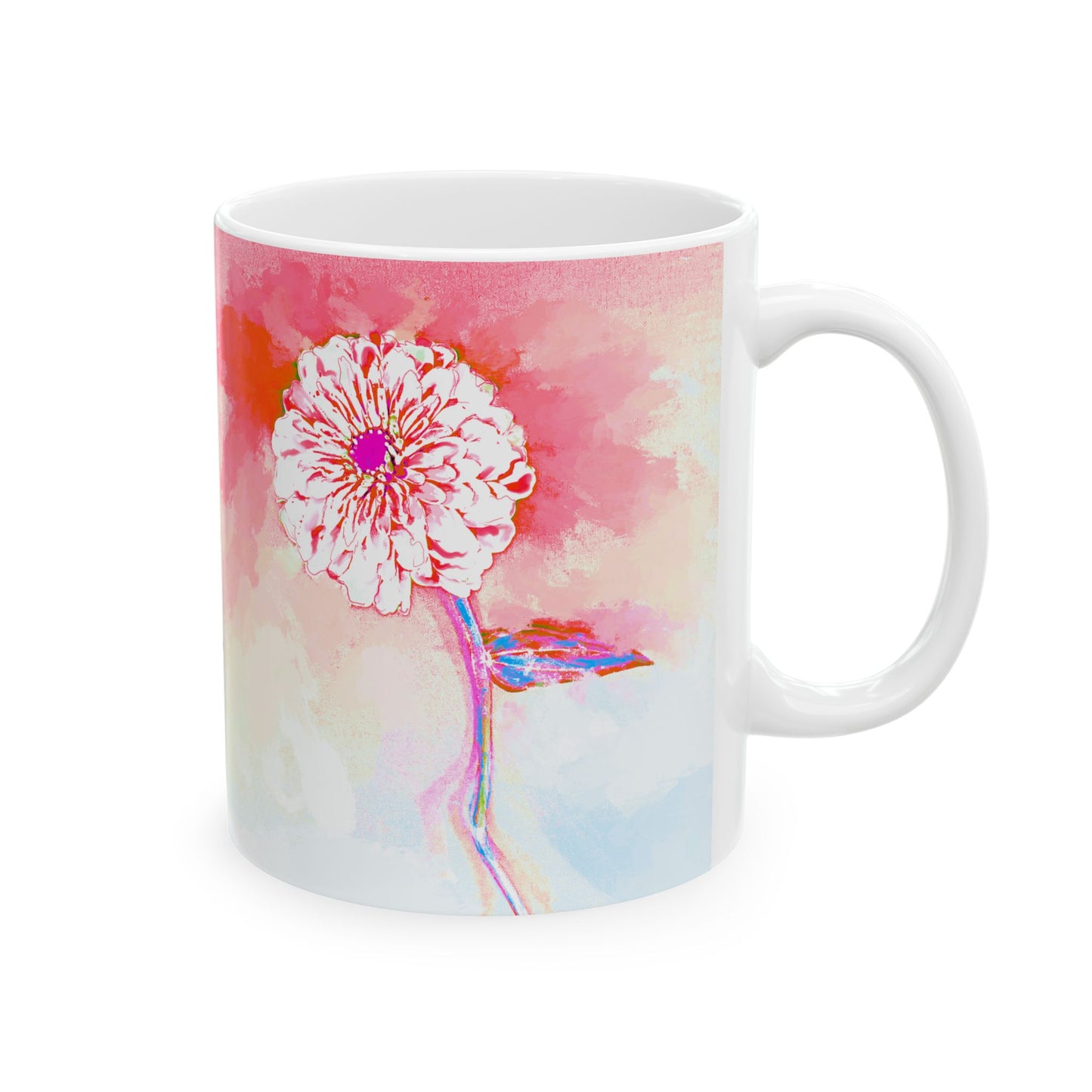 Zinnia Color Splash Mug Red "Dare to Be Brave”