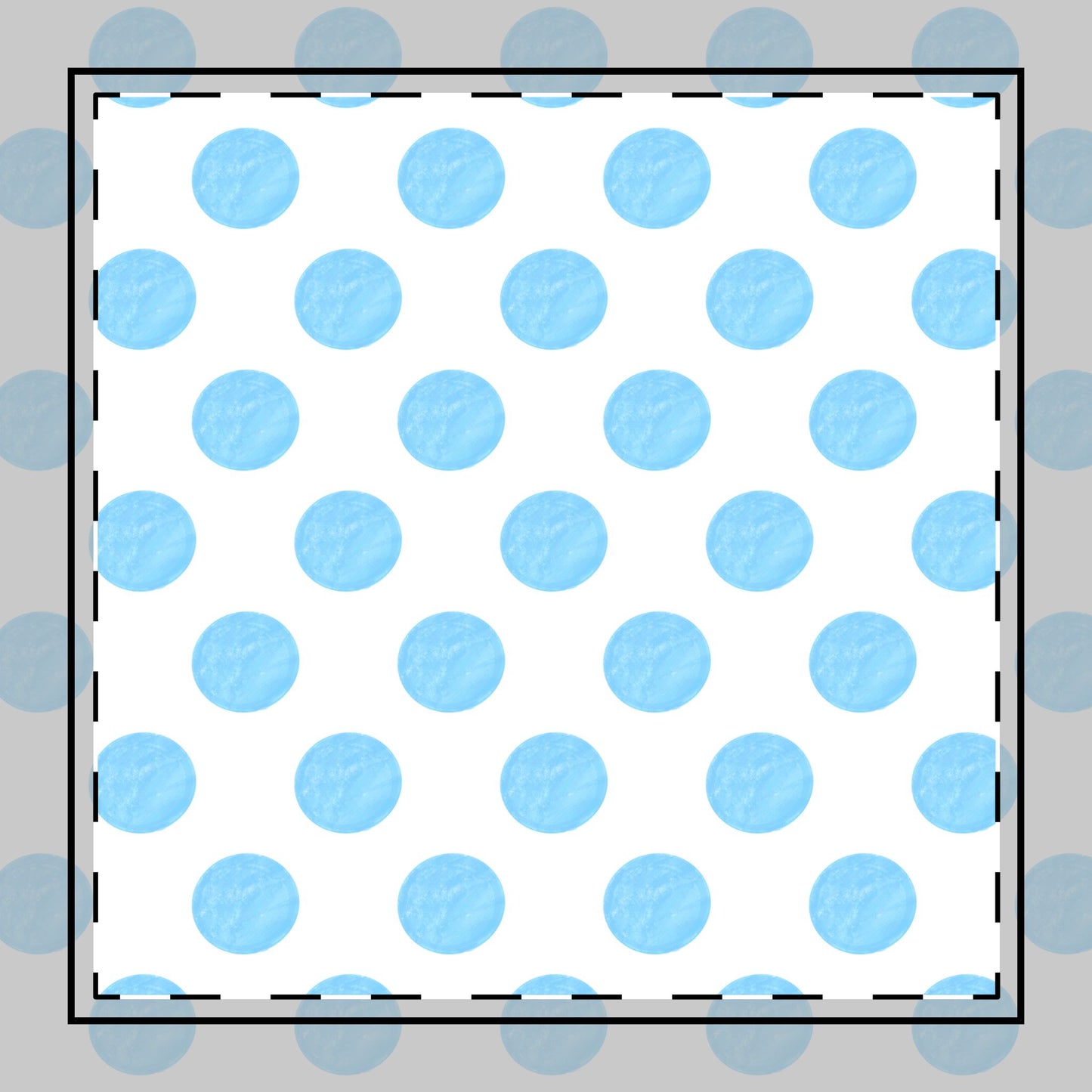 Polka Dot Poly Twill Napkin, Baby Blue, Bright White Fabric Background