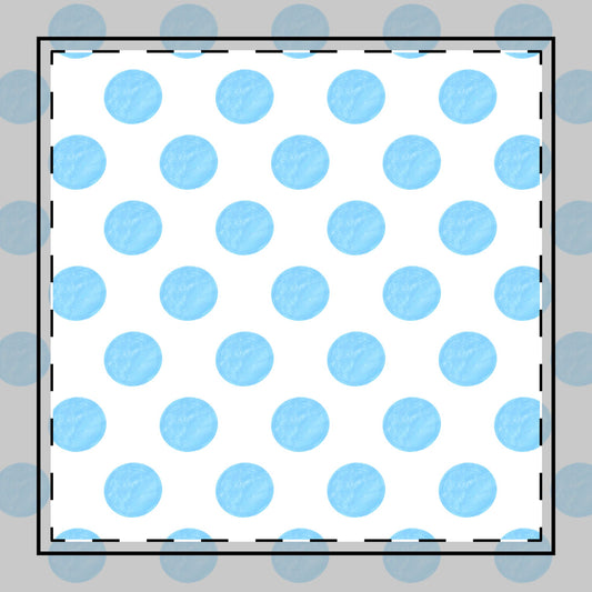 Polka Dot Poly Twill Napkin, Baby Blue, Bright White Fabric Background