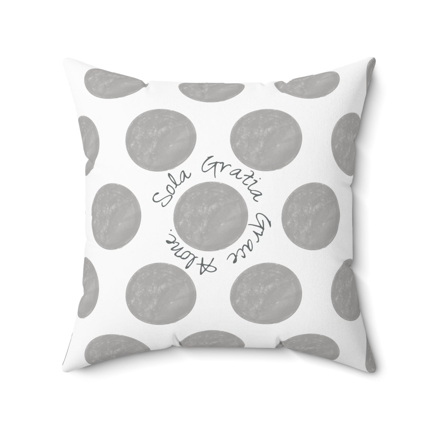 Polka Dot Joy Polyester Square Pillow "Sola Gratia…”